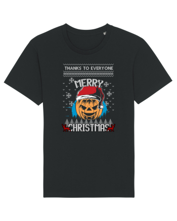 Merry Christmas Pumpkin Black