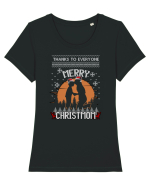 Merry Christmom Tricou mânecă scurtă guler larg fitted Damă Expresser
