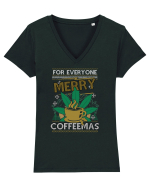 Merry Coffeemas Tricou mânecă scurtă guler V Damă Evoker