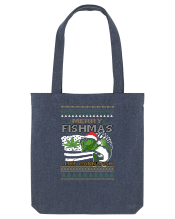 Merry Fishmas I Like Cannafish Midnight Blue