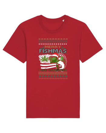 Merry Fishmas I Like Cannafish Red
