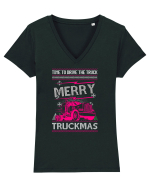Merry Truckmas Time To Drive Tricou mânecă scurtă guler V Damă Evoker