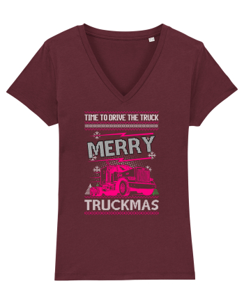Merry Truckmas Time To Drive Burgundy