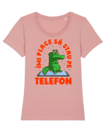 Stau pe telefon v2 Tricou mânecă scurtă guler larg fitted Damă Expresser