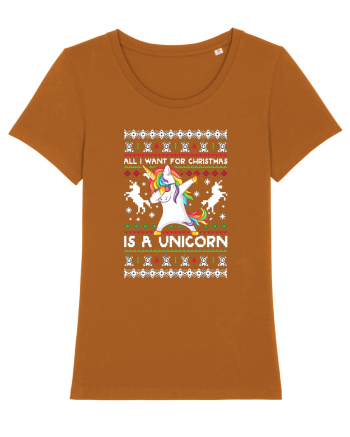 All I Want For Christmas Is A Unicorn Roasted Orange