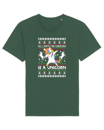 All I Want For Christmas Is A Unicorn Bottle Green