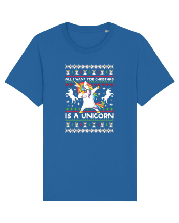 All I Want For Christmas Is A Unicorn Royal Blue