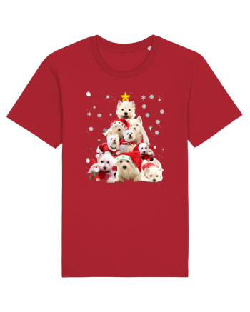 Bishon Christmas Tree Red