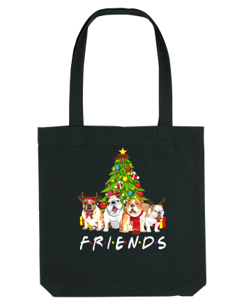 Christmas Bulldog Friends Black