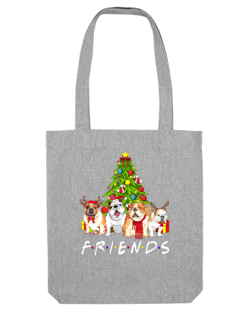 Christmas Bulldog Friends Heather Grey