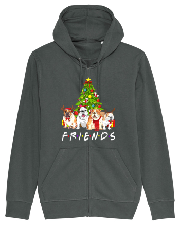 Christmas Bulldog Friends Anthracite