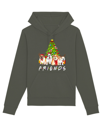 Christmas Bulldog Friends Khaki