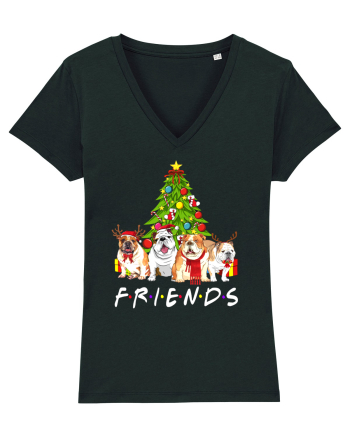 Christmas Bulldog Friends Black