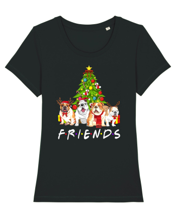 Christmas Bulldog Friends Black