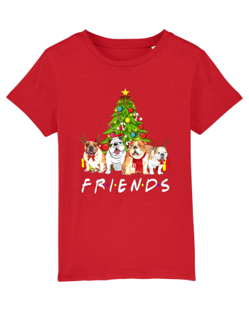 Christmas Bulldog Friends Red