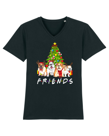 Christmas Bulldog Friends Black