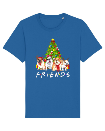 Christmas Bulldog Friends Royal Blue