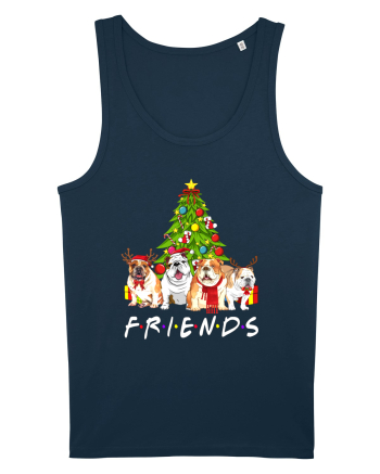 Christmas Bulldog Friends Navy