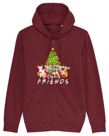 Christmas Chihuahua Friends Burgundy