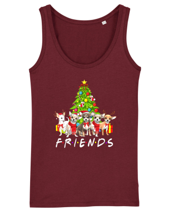 Christmas Chihuahua Friends Burgundy