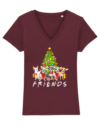 Christmas Chihuahua Friends Burgundy