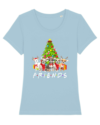 Christmas Chihuahua Friends Sky Blue