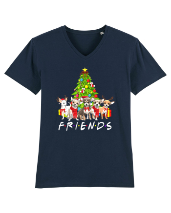 Christmas Chihuahua Friends French Navy