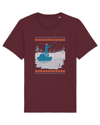 Christmas Fishing Time Burgundy