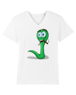 Șarpe fumător Tricou mânecă scurtă guler V Bărbat Presenter