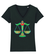 Colectia zodiac-Balanta Tricou mânecă scurtă guler V Damă Evoker
