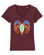 Colectia zodiac-Berbec Tricou mânecă scurtă guler V Damă Evoker