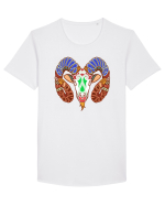 Colectia zodiac-Berbec Tricou mânecă scurtă guler larg Bărbat Skater