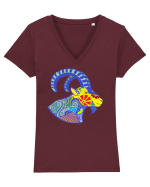 Colectia zodiac-Capricorn Tricou mânecă scurtă guler V Damă Evoker
