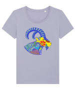 Colectia zodiac-Capricorn Tricou mânecă scurtă guler larg fitted Damă Expresser