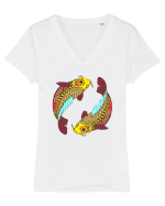 Colectia zodiac-Pesti Tricou mânecă scurtă guler V Damă Evoker