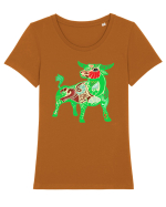 Colectia zodiac-Taur Tricou mânecă scurtă guler larg fitted Damă Expresser