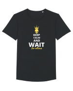 KEEP CALM AND WAIT FOR ALIENS Tricou mânecă scurtă guler larg Bărbat Skater