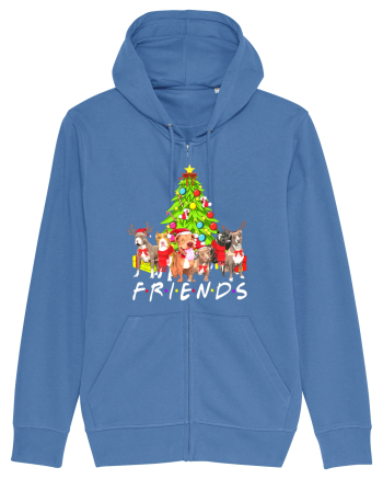 Christmas Pitbull Friends Bright Blue