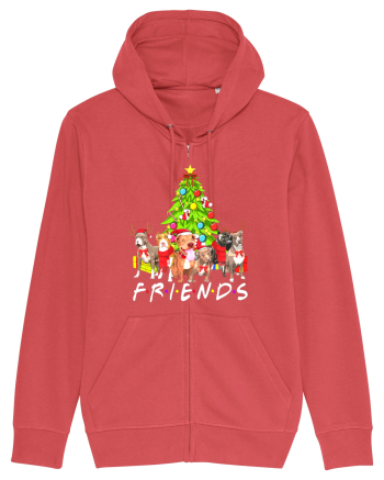 Christmas Pitbull Friends Carmine Red