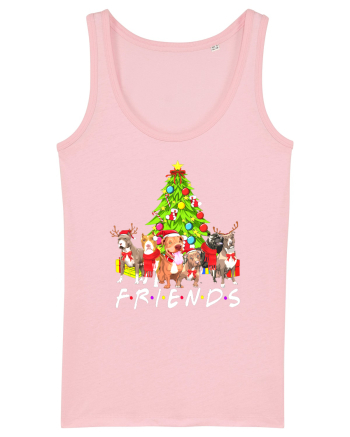 Christmas Pitbull Friends Cotton Pink