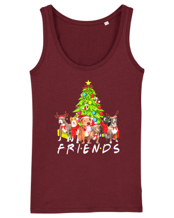 Christmas Pitbull Friends Burgundy