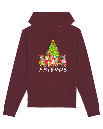 Christmas Pitbull Friends Burgundy