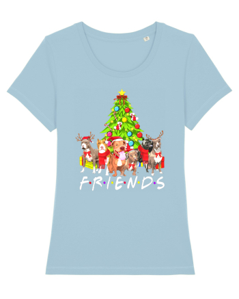 Christmas Pitbull Friends Sky Blue