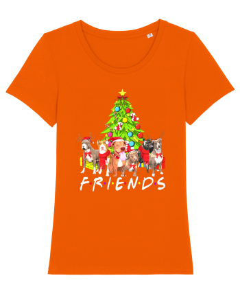 Christmas Pitbull Friends Bright Orange