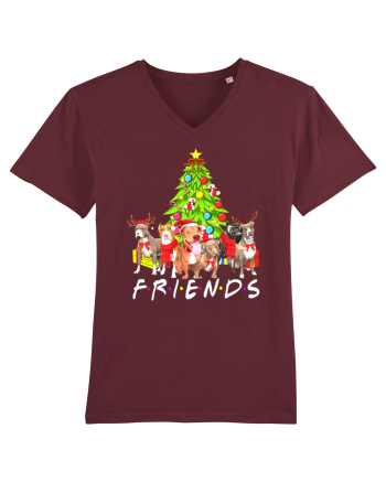 Christmas Pitbull Friends Burgundy