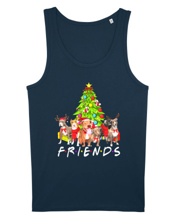Christmas Pitbull Friends Navy