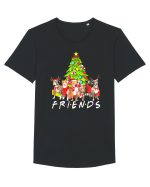 Christmas Pitbull Friends Tricou mânecă scurtă guler larg Bărbat Skater
