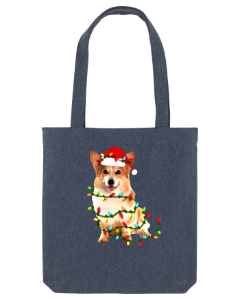 Corgi Christmas Light Midnight Blue