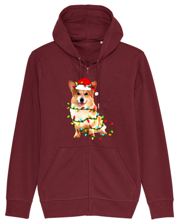 Corgi Christmas Light Burgundy
