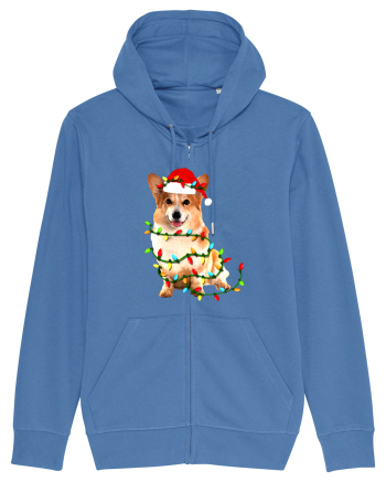 Corgi Christmas Light Bright Blue